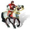 Bullyland - Figurina Cavaler pe cal (Iron Heart rosu)